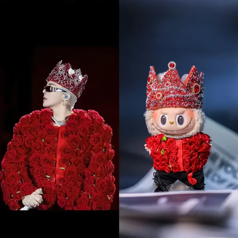 

15 см-17 см Gd Concert Same Style Red Rose для Labubu Bjd тканевый костюм модный нежный идол Kpop подарок на день рождения одинаковый наряд