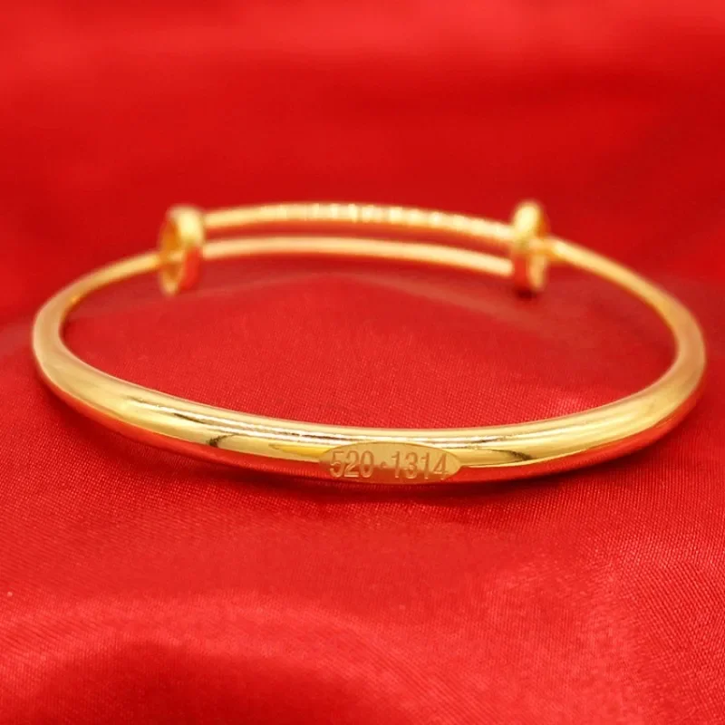 Ethnic Fashion Gladiator Round Belly Engraving Bracelet Vietnam Sha Gold Handpiece Invitation Festival Girl's Gift