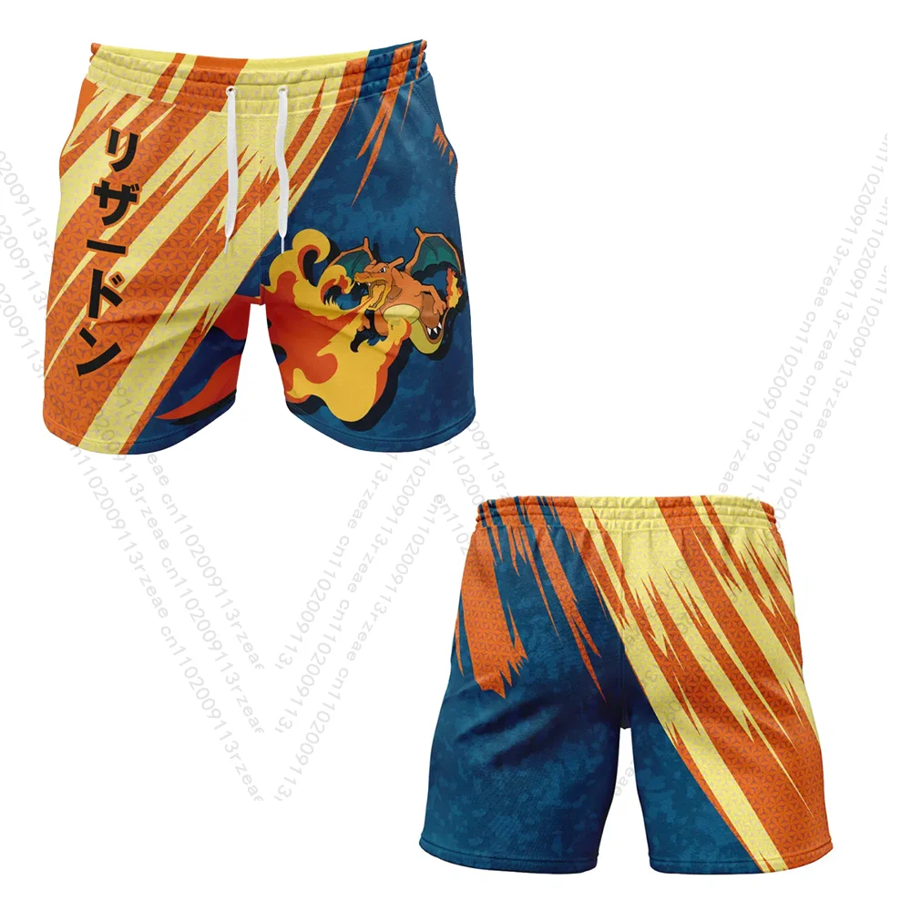 

Charizard Pokemon аниме мужские шорты для спортзала с принтом для косплея футболка с карманом Monster Swim дышащие быстросохнущие трендовые спортивные детские шорты