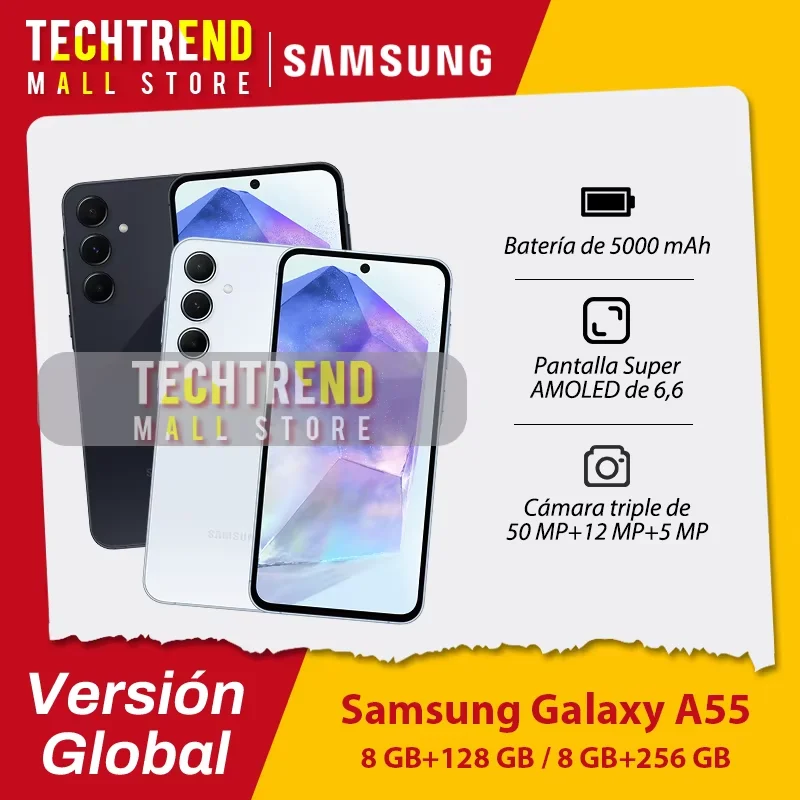 Global Version Samsung Galaxy A55 5G Smartphone 120Hz Super AMOLED Display 50MP Main Camera 5000mAh Battery Bluetooth 5.3 Mobile