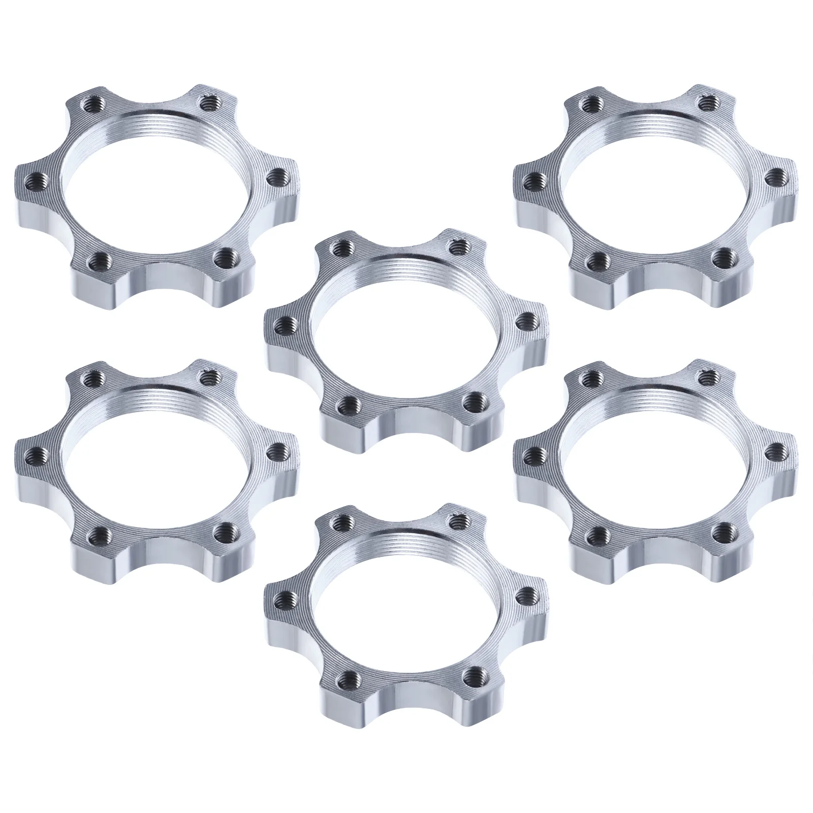 

6 Pcs Disc Brake Travel Adapter Hardware Aluminum Mountain Bike Tool 6 Holes Threaded Seat Conversion Strong For Road