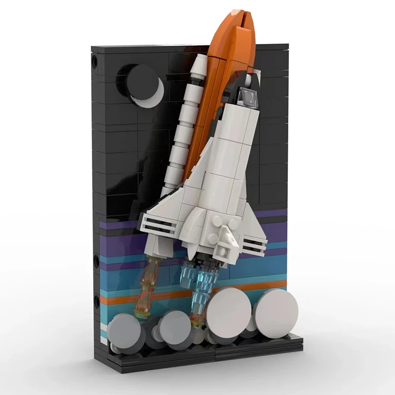 Bloques de construcción Moc para niños, juguete de ladrillos para armar nave espacial, modelo de lanzamiento de cohete, ideal para regalo