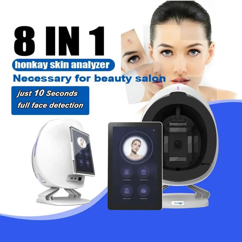 

Multi-language 8 Spectrum Facial Wifi Smart Mirror Scanner 3d Facial Skin Analyzer Machine Digital Skin Beauty Analyzer Tester