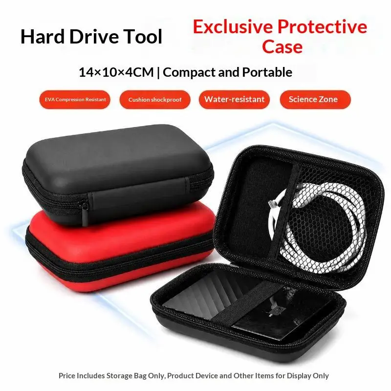 Shockproof EVA Tech Accessory Organizer Bag Portable Mini Hard Shell Pouch for Earbuds USB Cables Outdoor Activities