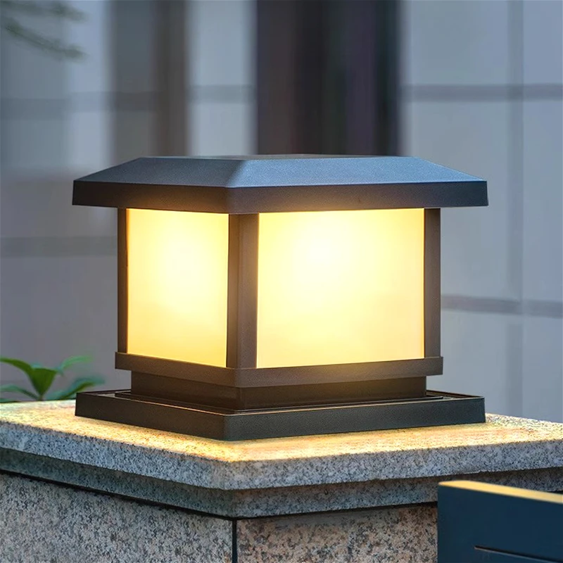 

Smart Solar Garden Post Light Villa Entrance Outdoor Waterproof Wall Lamp Column Light Perfect for Outdoor Lawn Decor FYLL