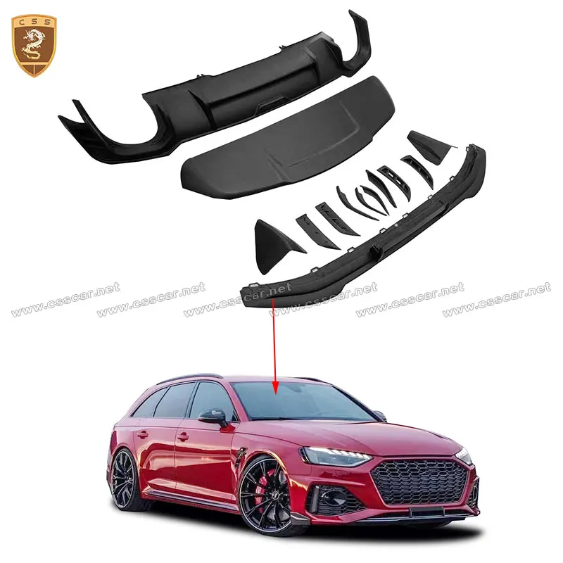 

For Audi RS4 2020 2021 2022 Modify ABT Style Front Bumper Lip Rear Diffuser Spoiler Wing Headlight Eyebrow Decoration Sticker