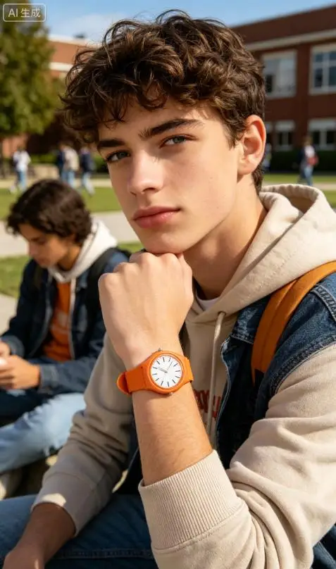 Stylish Kids' Silicone Strap Quartz Fashion Clock – High Beauty & Feminine Style for Middle School Boys, Girls & Teens