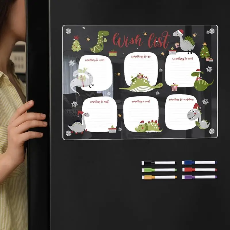 마그네틱 아크릴 달력, 대형 아크릴 달력, 주간 계획, 공룡 노트 보드, 3D 투명 지우개, 마그네틱 벽 달력