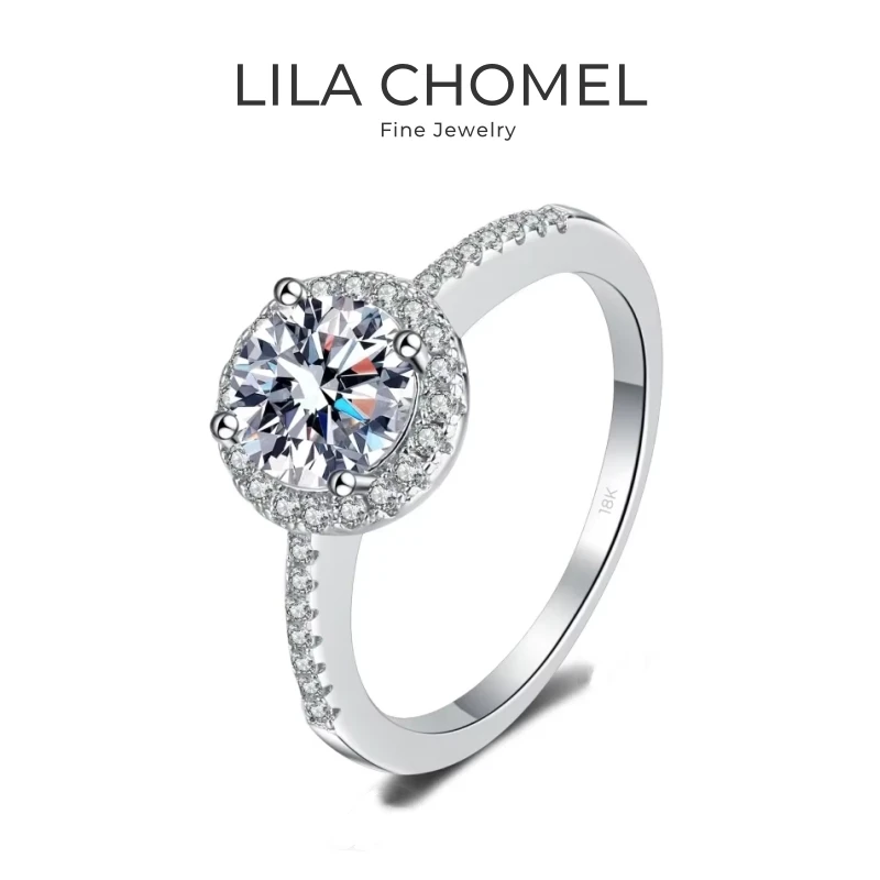 

Женское обручальное кольцо из белого золота 18 карат на День святого Валентина 1/2 карата VVS1 D Цвет Муассанит с бриллиантом PT950 Платиновые кольца для подарка на день рождения для девочек