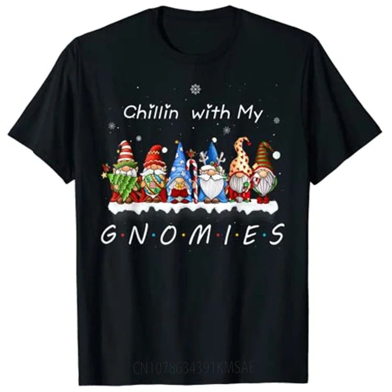 Chillin with My Gnomies Funny Gnome Christmas Pamajas Xmas Family T-Shirt