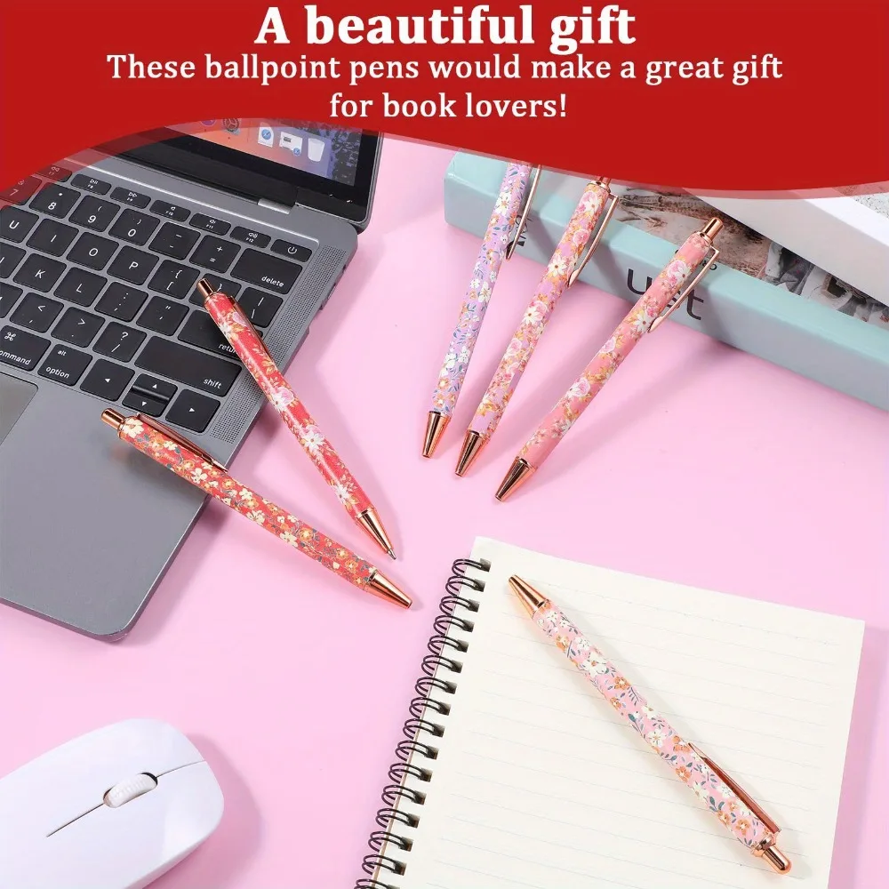 الأزهار الفن أقلام حبر جاف 1.0 مللي متر المألوف قابل للسحب الكرة القلم الأسود شخصية القلم مناسبة للمعلمين الطلاب الهدايا