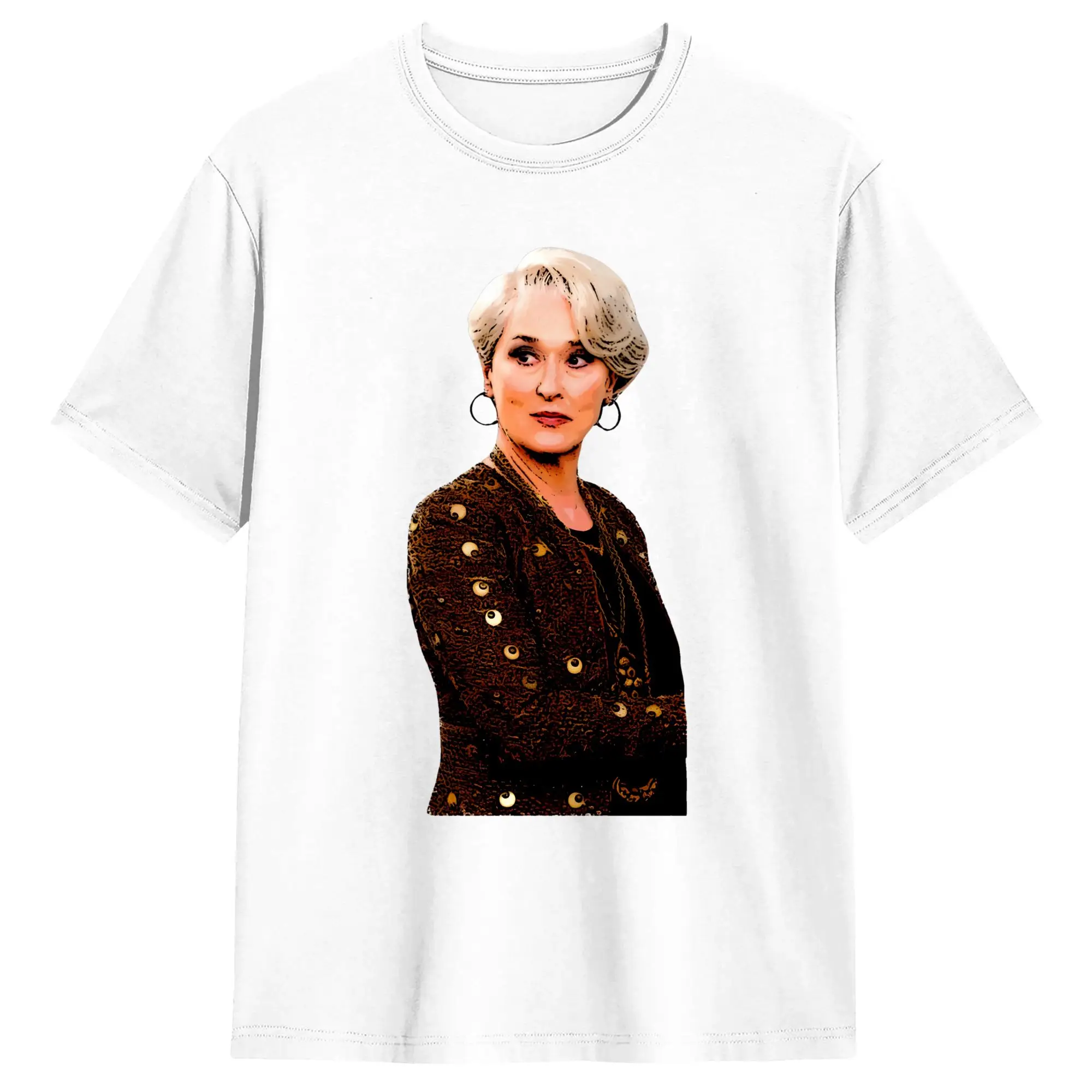 Miranda Priestly The Devil Wears Pradaed Cotton T-Shirt For Adult Summer Funny T-Shirts Harajuku Tees Oversize Wholesale Clothes