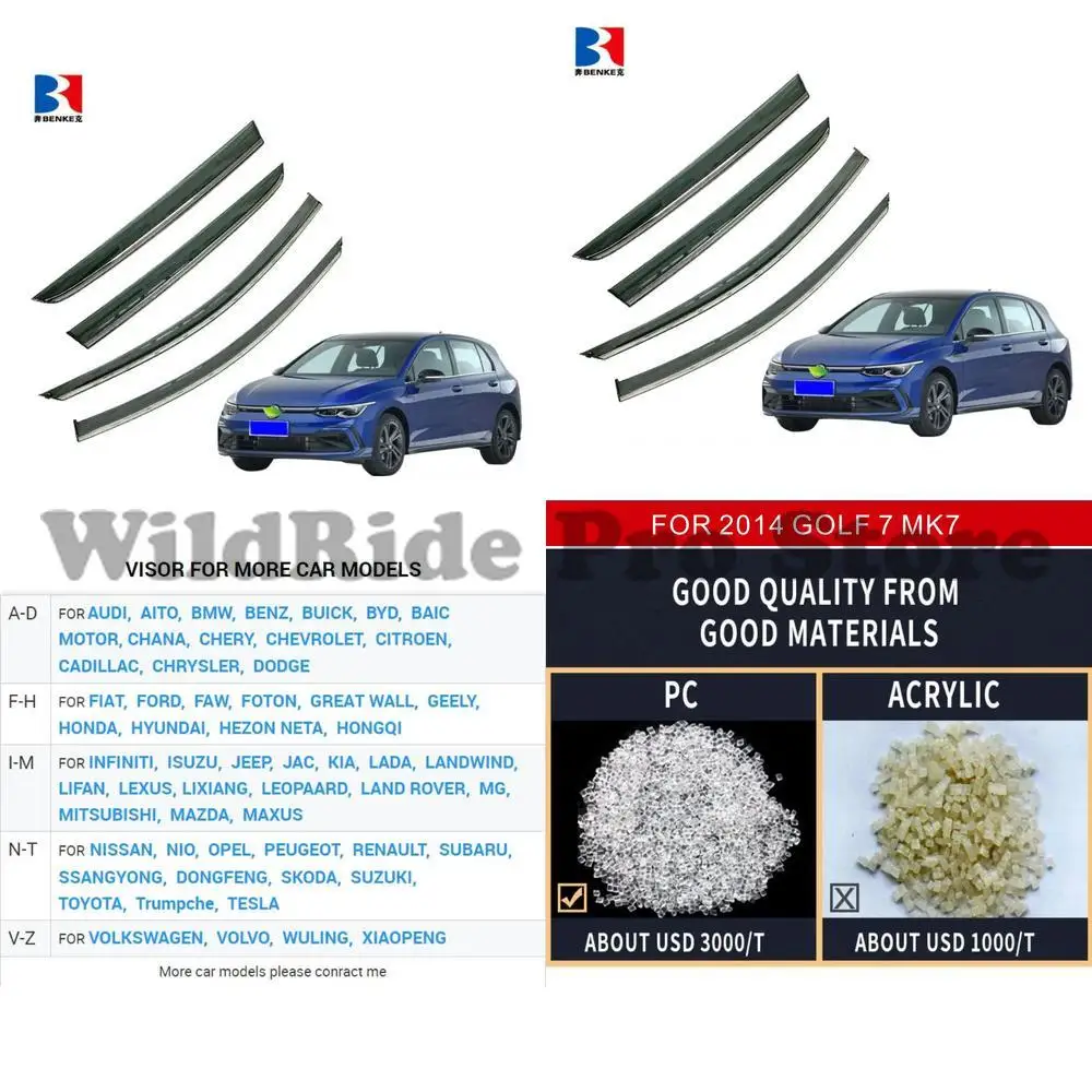 

1 set For VW Golf 7r Tsi 1.4 2015 Injection Deflector PC Auto Car Accessories Window Visor