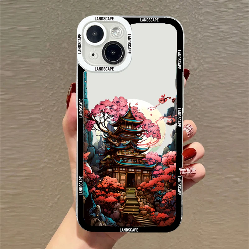 Creative Mountains Landscape Scenery Phone Case For Xiaomi Poco X6 F5 X5 X3 M6 Pro Mi 13T 14 13 12 11 Lite 12T Pro Clear Cover