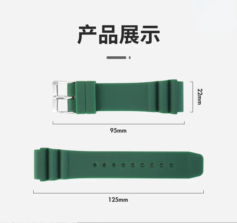 22mm Rubber Watch Strap Silicone Band for Seiko 5 Diver Diving for Rolex for Citizen for Samsung Galaxy Watch 6 5 Pro for Huawei