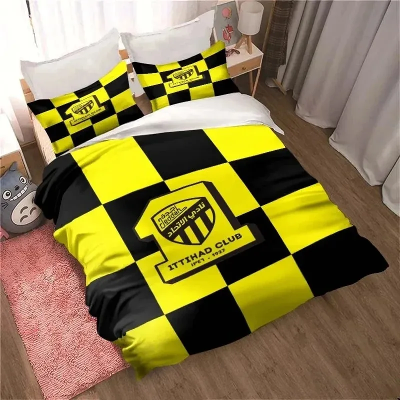 

Al-Ittihad Club Jeddah Bedding Set Boys Girls Twin Queen Size Duvet Cover Pillowcase Bed Kids Adult Fashion Bed Linen Set