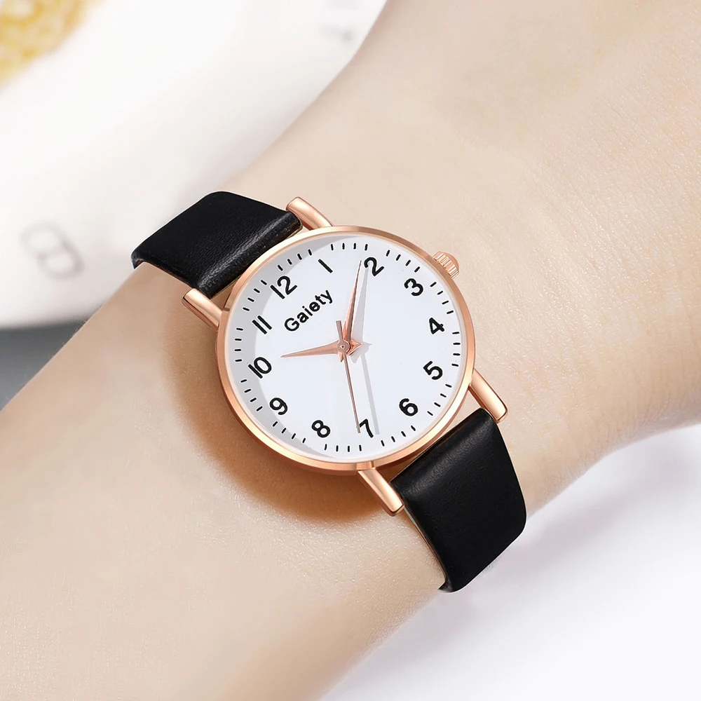 1Pcs GAIETY Minimalist Style Arabic Numeral Dial Watch Luxury Couple Casual Quartz Watch Is The Perfect Gift For Her (No Box)