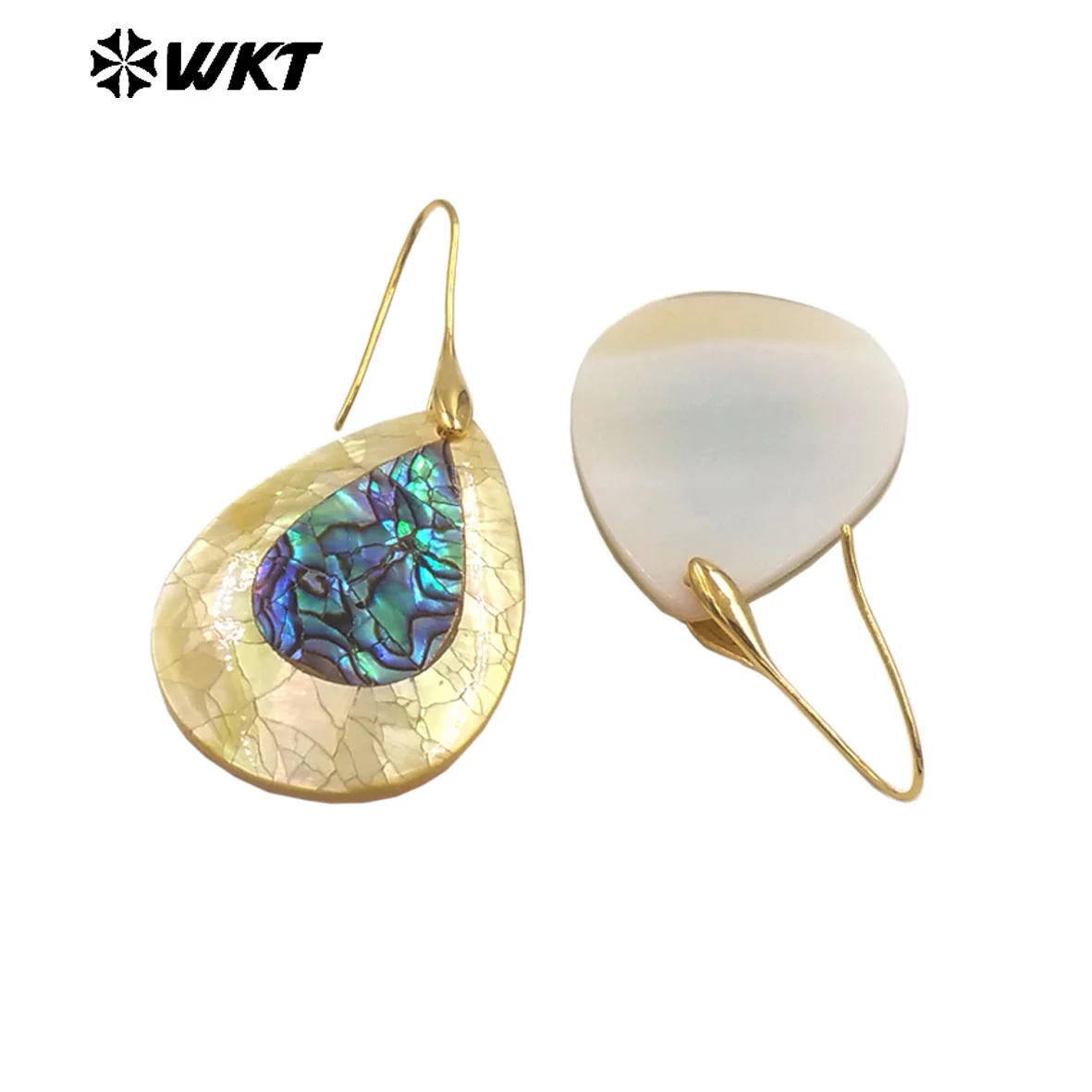 

WT-MPE155 Wholesale Special Design Fashion Natural Shell Earrings With Gold Color Plated Waterdrop Shape For Women Daily Wearing