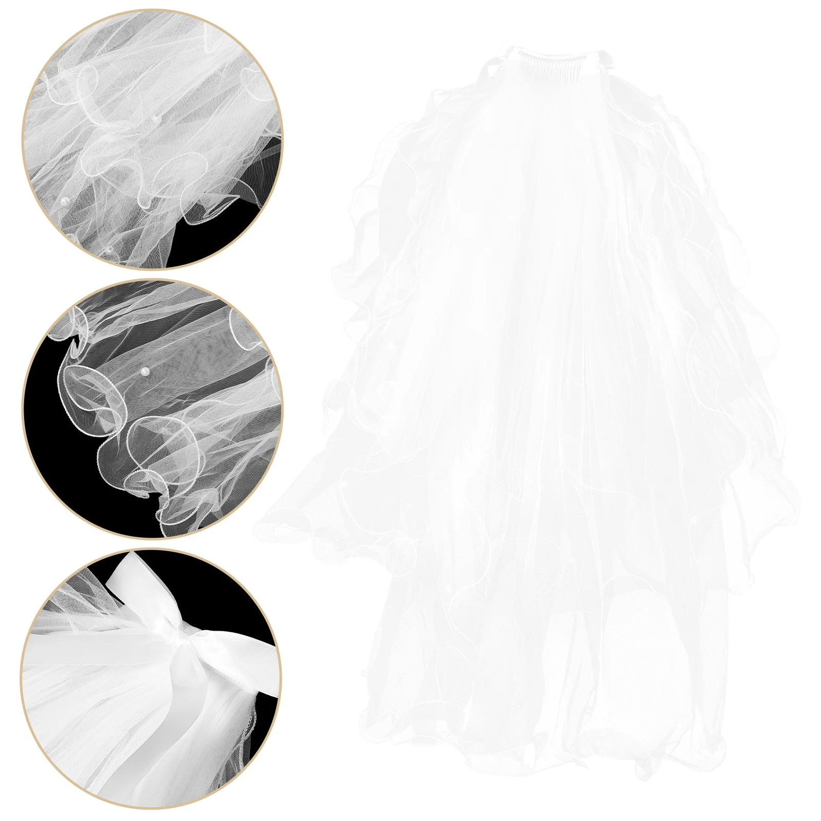 

Bridal Bow Wedding Veil Multi-Layer Short Veil for Bride Wedding Photography Bachelorette Party Elegant Hair Accessories