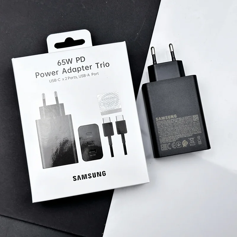 Samsung 65W Ladegerät 25W 15W Superschnelles Laden EU-Zertifizierter Adapter Kompatibel mit Galaxy Z Fold 5 4 3 Flip 5 4 3 S23