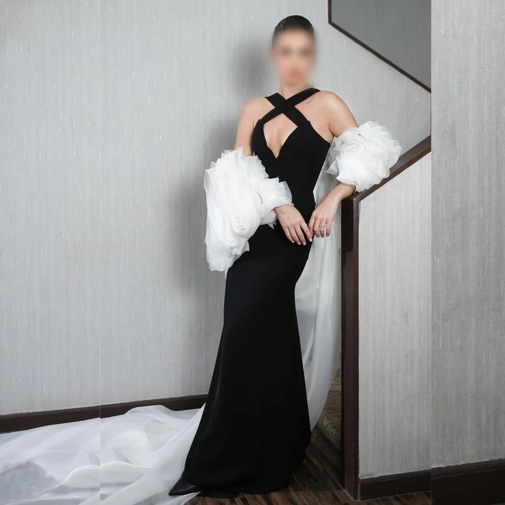 

Customized Jersey Chic Pleat Shawl Evening Gown Temperament Mermaid Long Dresses Bespoke Occasion Woman Elegant Party Wedding