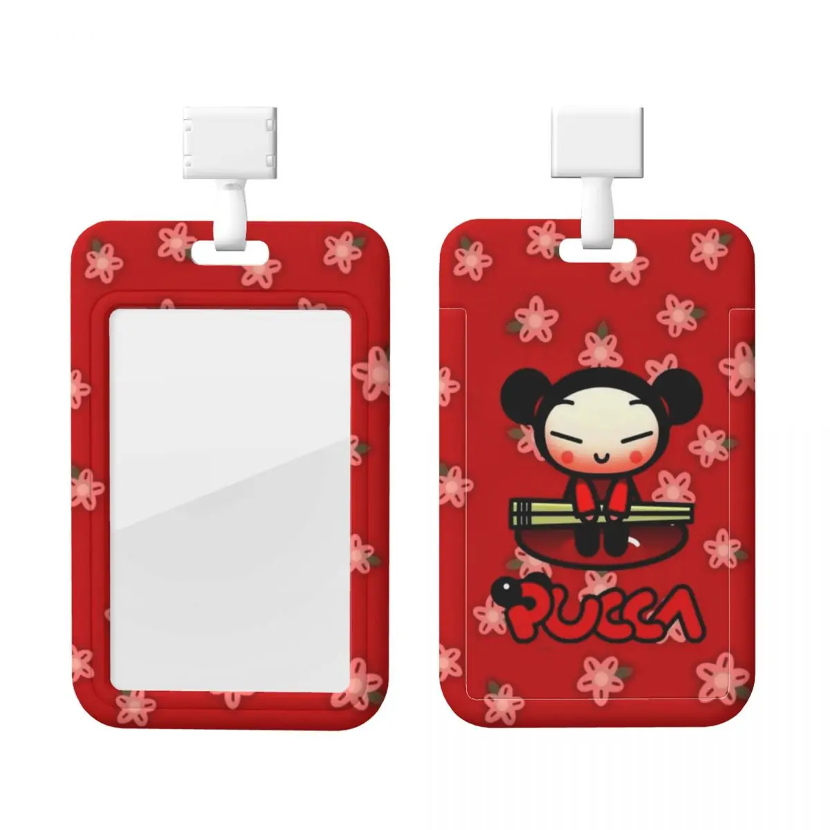 

Custom Cute Cartoon P-Pucca Film Card Badge Holder Card Holder Men Women Neck Strap ID Credential Holder For Nurse