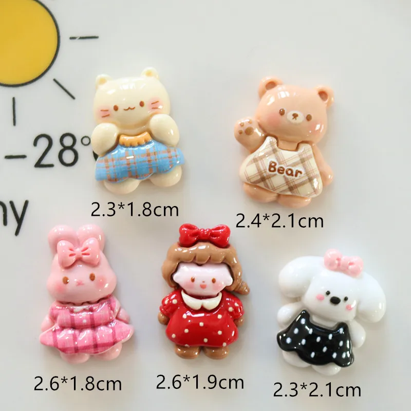 100 قطعة Kawaii الراتنج فلاتباك الكرتون الأرنب الدب DIY بها بنفسك ل جراب هاتف دبوس الشعر المفاتيح سجل القصاصات اكسسوارات مصغرة الحرفية #3