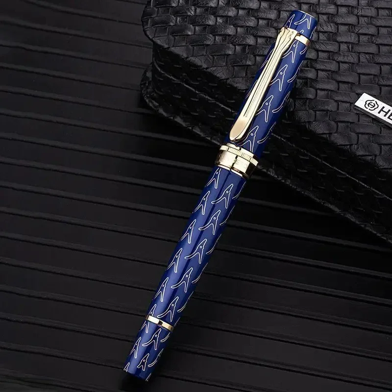 Hero H76 14k Gold Fountain Pen Gold/Silver Blade F 0.5mm Nib Ink Pen Luxury Men Women Business Office Smooth Writing Gift