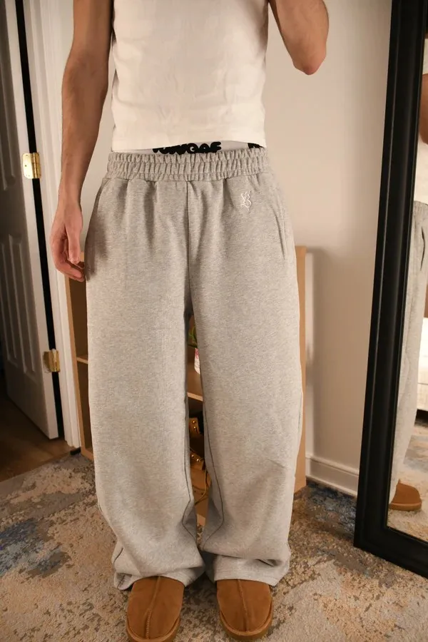 

High Waisted Solid Casual Harajuku Sweatpants Versatile Casual Retro American Style Straight Pants Light Colour Pants Women