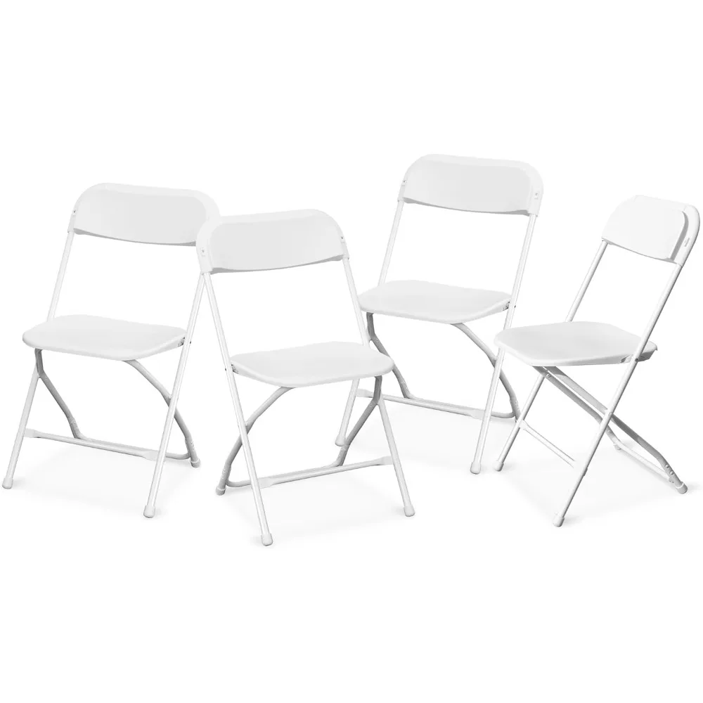 

4-пакетный пластиковый складной стул, портативные стулья для вечеринок со стальным каркасом, штабелируемый коммерческий стул для дома и улицы, без шт.