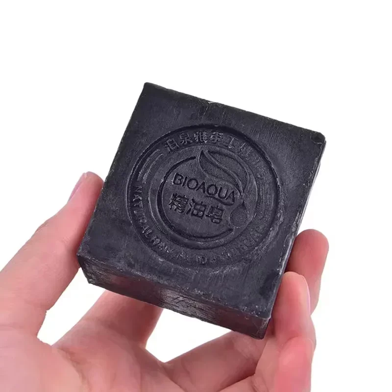 Bamboo Charcoal Handmade Essential Oil Soap Deep  Cleansing Blackhead Oil Control  Remover Skin Moisturizing Face Wash Hair Bath