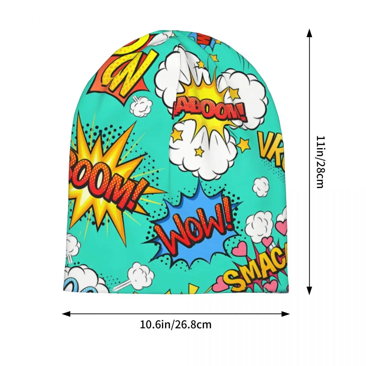 Pow Wow Pattern Retro Vintage Comics Book Unisex Bonnet Hip Hop Double Layer Thin Hats For Men Women