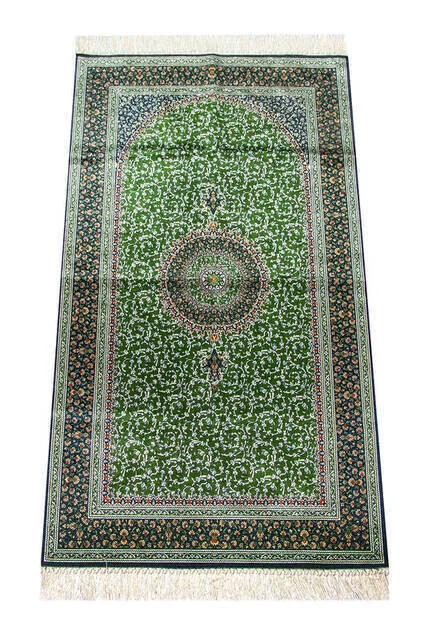 

İpekşah Silk Prayer Rug Green Sheet of Muslim Islamic Prayer Mat Holy Quraan Islamic Mats