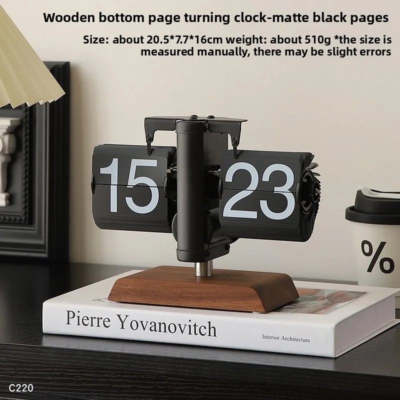 Retro Mechanical Flip Clock - Auto-Flip Digital Display with Vintage Style, Battery Powered Desktop Decor for Office&Living Room
