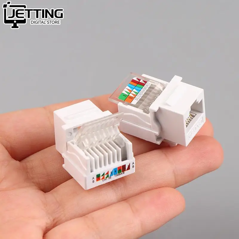 5pcs RJ45 Connector Information Socket Computer Outlet Cable Adapter Jack Tool-free CAT5E UTP Network Cable Adapter Replacement