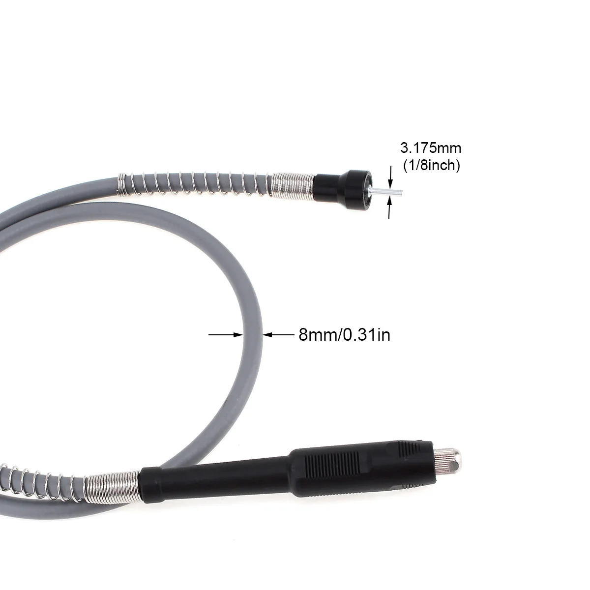 Universal 1/8 Inch Flexible Shaft Grinder Extension Connector Flexible Shaft Rotary Tool for Flexible Drill with Chuck Key
