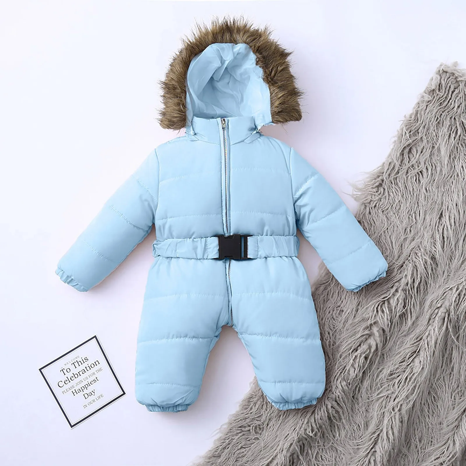 Winter Warm Baby Girls Boys Zipper Down Snow Wear Jumpsuit With Gloves Fashion Toddler Long Sleeve Hooded Thicken Romper Outfit