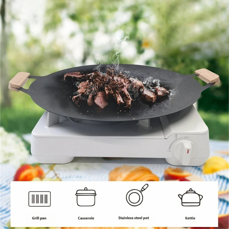 Camp Stove for Camping and Picnics Cooking, Single Burners Outdoor Cooking Stove with Aluminum Alloy Body, Four Pot Support 24BD