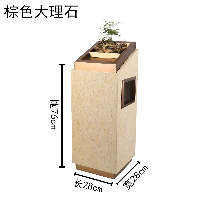 Stainless steel marble hotel lobby elevator entrance vertical chimney trash can