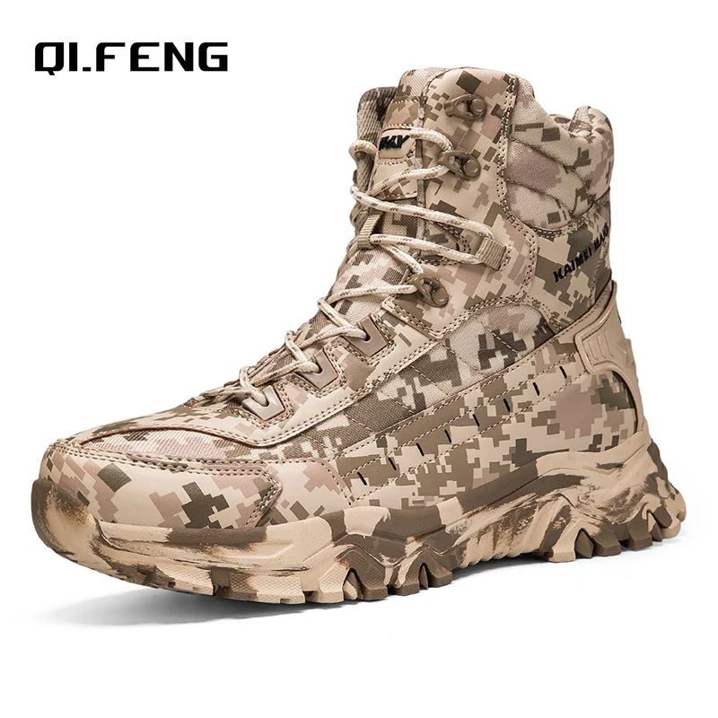

Men's New Large Outdoor Training Boots Outdoor Camouflage High Top Boots Anti slip and Wear resistant Mountaineering Shoes 39-46