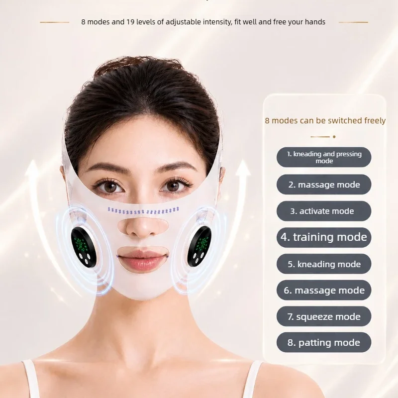 EMS Microcurrent Facial Lifting Mask 3D Face Wrap Firming Massage Device for Jawline Wrinkle Skin Care Home Use 얼굴 리프팅 마스크