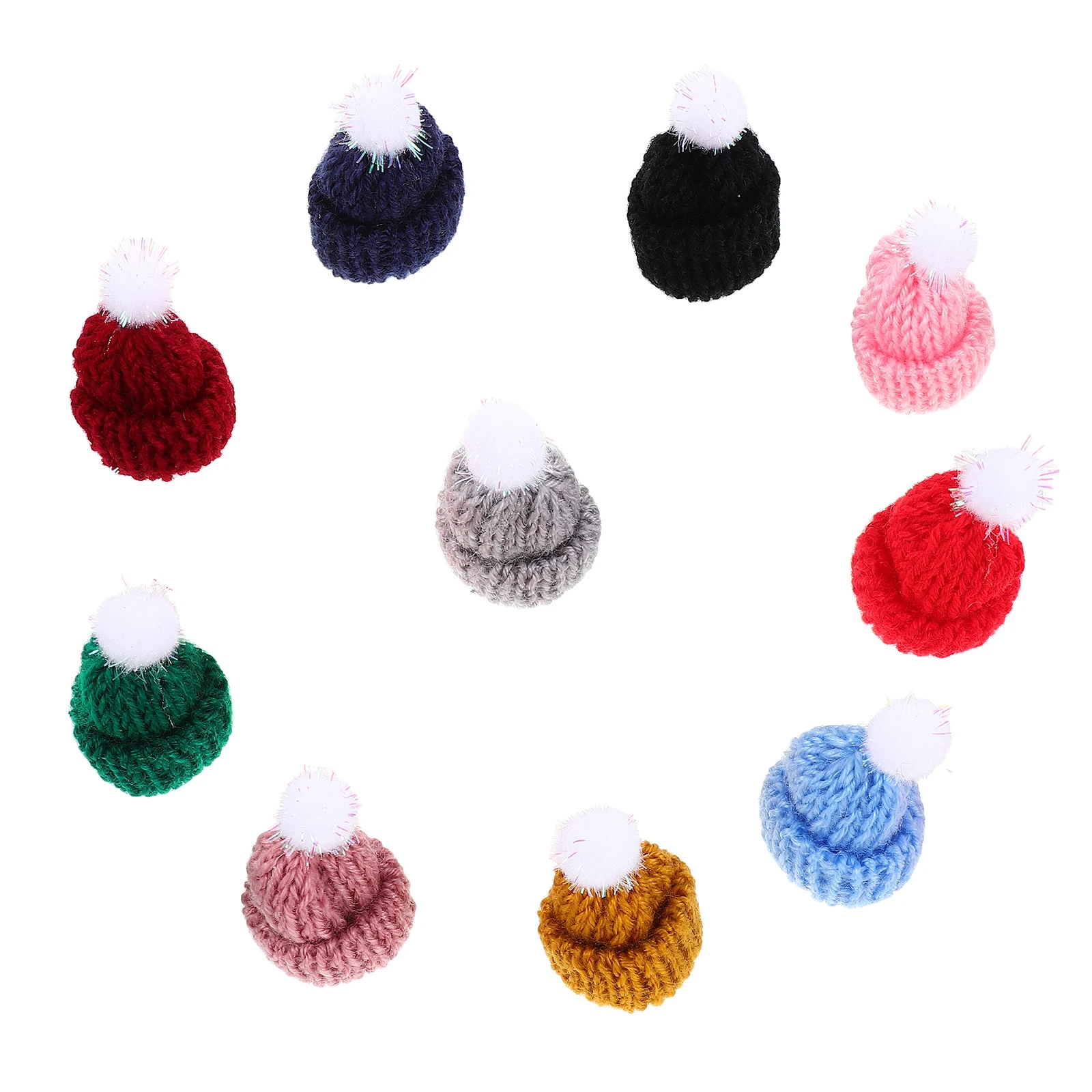 

30Pcs Mini Christmas Knit Hats Tiny Mini Beanies for Crafts Xmas Decorations Small Knitted Cap Ornaments Tiny Knitted Hats