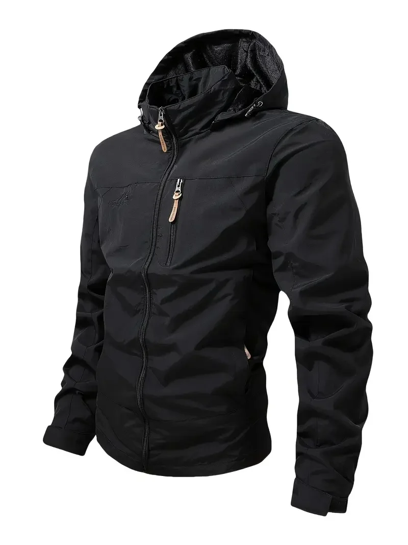 2026 Neue Herren Übergroße Wasserdichte Regenjacke Leichte Winddichte Kletterjacke mit Kapuze Outdoor-Sport-Wanderjacke für Männer