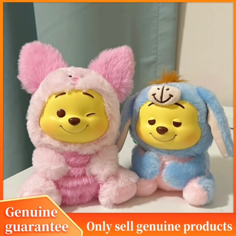 New Genuine Miniso Winnie The Pooh Naughty Party Blind Box Action Figure Pendant Doll Decor KeyChain Birthday Girl Kids Gift Toy