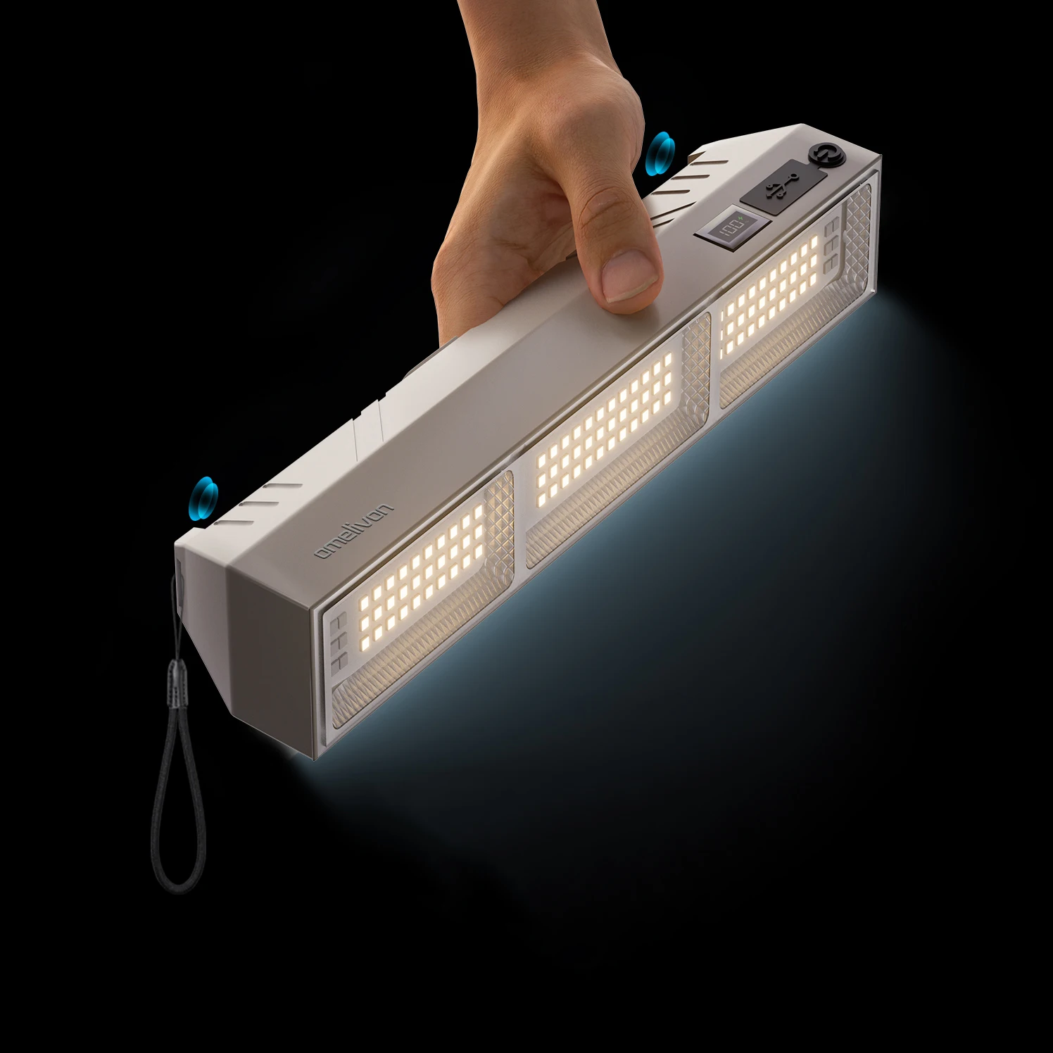 Multifunctional, High-Brightness, Short Led Emergency Light, Compact and Portable, with Multiple Dimming Modes, High-Brightness Illumination + USB Long-Lasting Battery Life, with a Small Flashlight on the Side, Smart Power Display, Ideal for Camping, Repairs, Power Outages, and Night Fishing