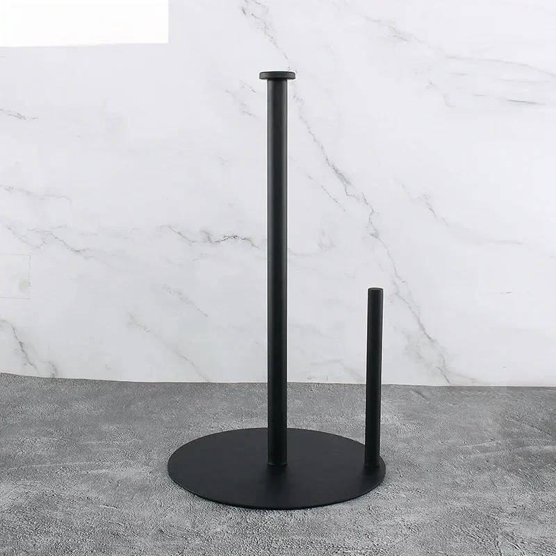 no-installation-countertop-black-paper-towel-holder-kitchen-and-bathroom-paper-roll-holder