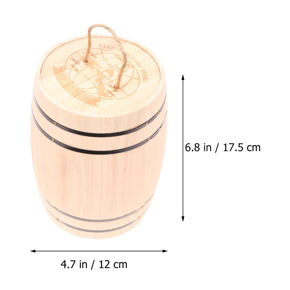 1pc Wooden Barrel Pen Container Desk Organizer Holder Wooden Ornament Wooden Cask for Coffee Bean Tea Small Objects (Wood Color)