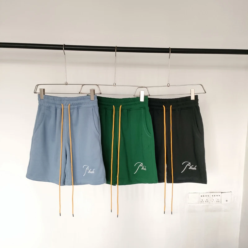 2026 Streetwear Men's Rhude Sports Shorts High Quality Embroidered Logo Loose Casual Shorts