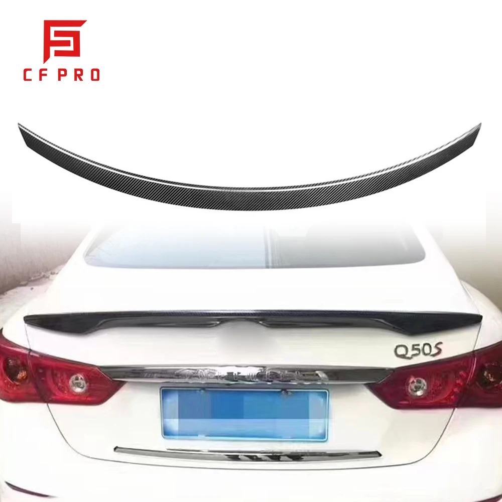 For Infiniti Q50 Q50S 2014+ Carbon Fiber Japanese Style Rear Spoiler Rear Trunk Spoiler Lip Wing