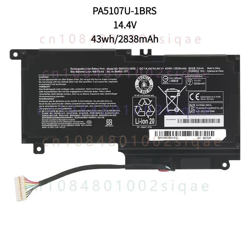 PA5107U-1BRS Battery for Toshiba Satellite S55 P55 L55 L55T P50 L45 L45D L50 P50-A P55 S55-A-5275 S55-A5294 PA5107U